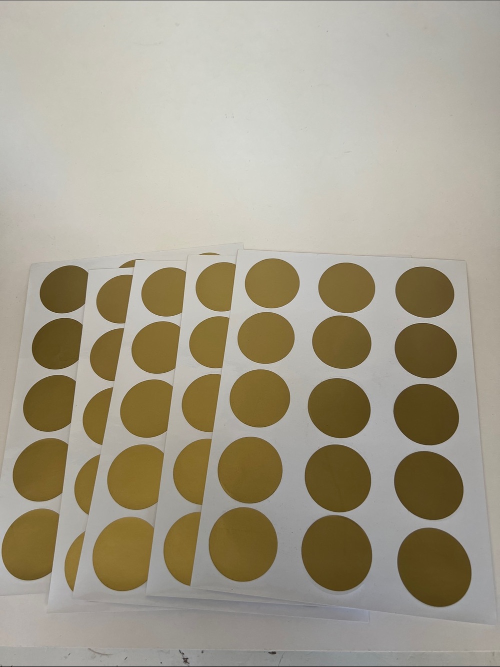 75 Gold Round Adhesive Polka Dots - Decorative Wall Sticker Pack
